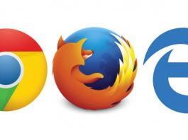 Microsoft Edge, Mozilla Firefox, Google Chrome